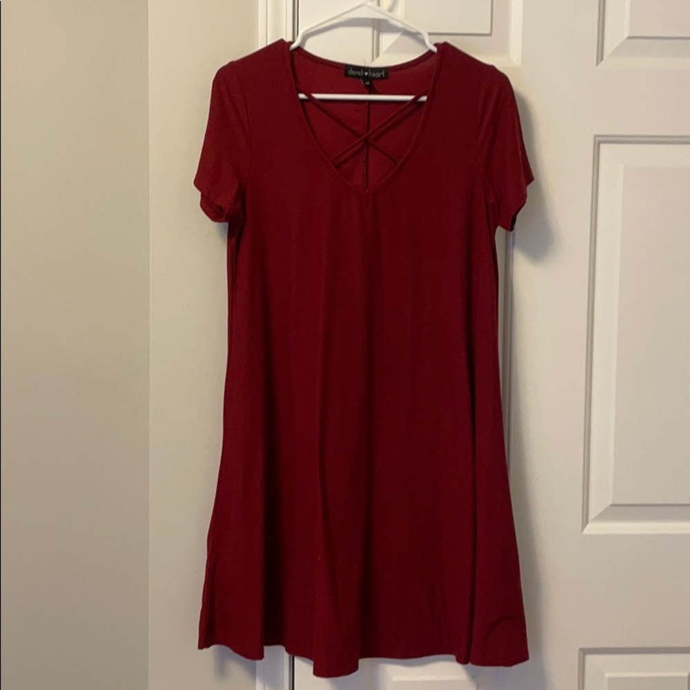 Derek Heart Red Tshirt Dress
